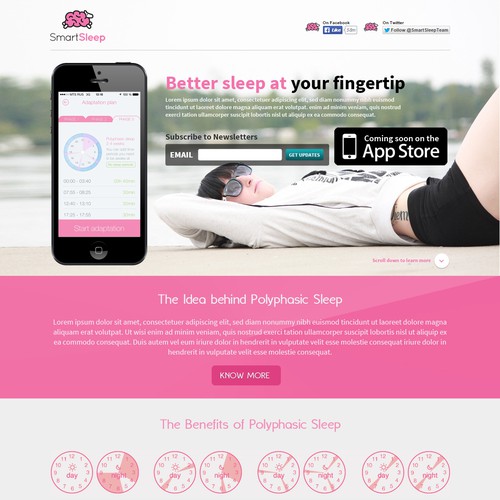 SmartSleep iOS app landing page