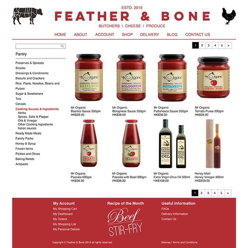 Website Product Page design for High End Online gourmet grocer