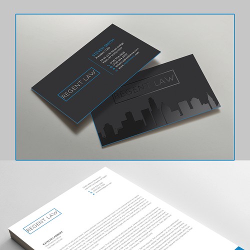 Business card design with letterhead