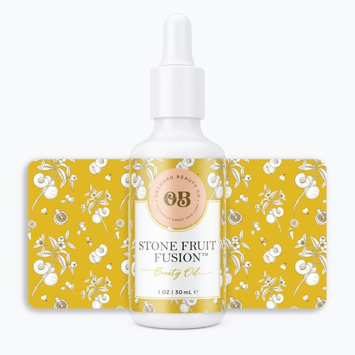Cosmetic Label with Floral Pattern
