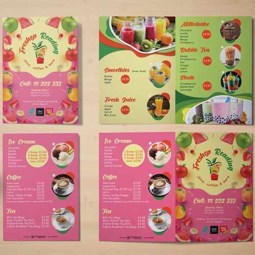 Food and Drinks Menu for Restaurant