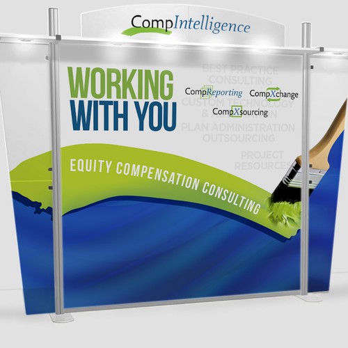 Trade show booth backdrop for CompIntelligence