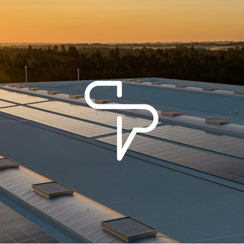 Clean logo for a solar company.