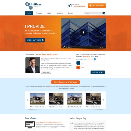 Web Design Layout for a new Wordpress site.