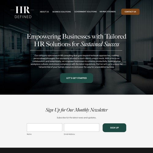 Consulting Firm Landing Page Design