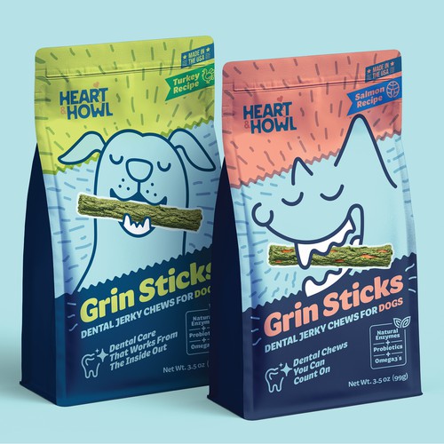 Heart & Howl Dog Dental Stick Package Series