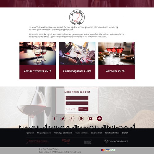 Leading wine critic in Norway needs new, modern web design