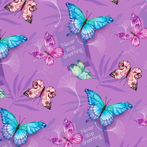  Seamless pattern with butterflies