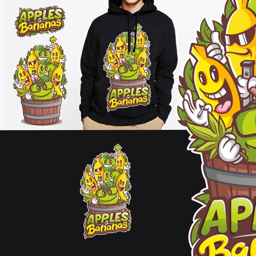 T-Shirt Design - Apples and Bananas