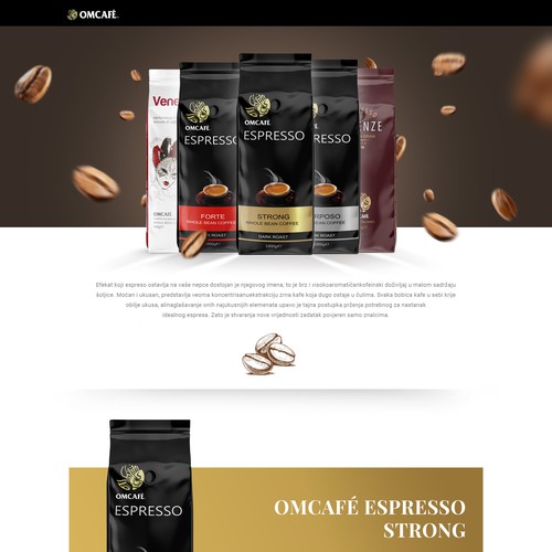 Additional page for local coffee production company