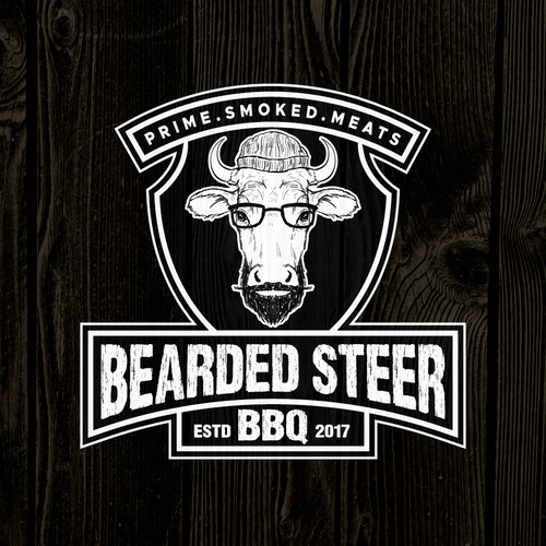 Hipster BBQ joint logo design