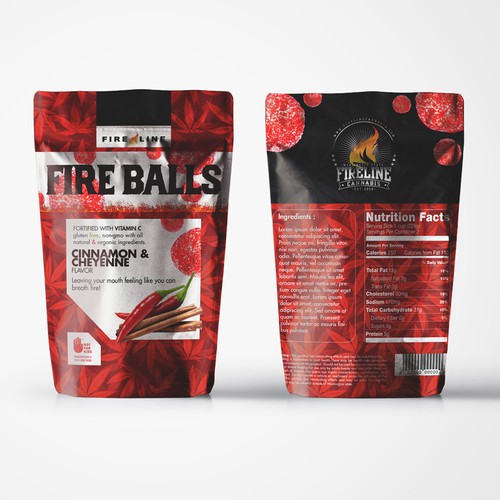 Label design for Fire Line Fire Balls