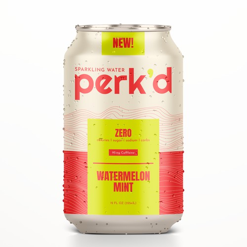 Perk'D Sparkling Water Packaging Design
