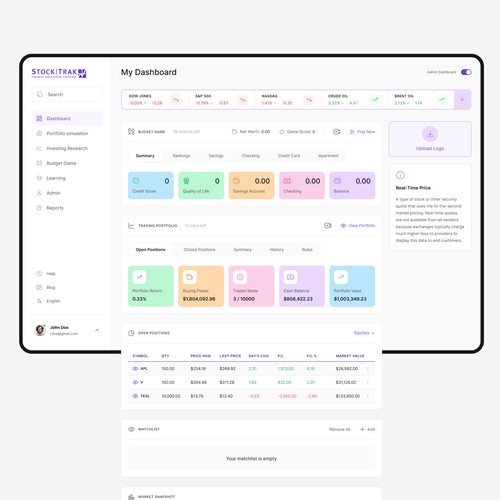 StockTrak UI Redesign