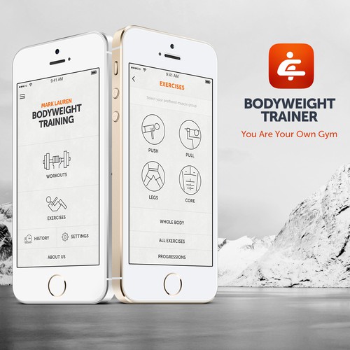 Redesign our successful fitness app to be more modern (newer iOS 7 & 8design)