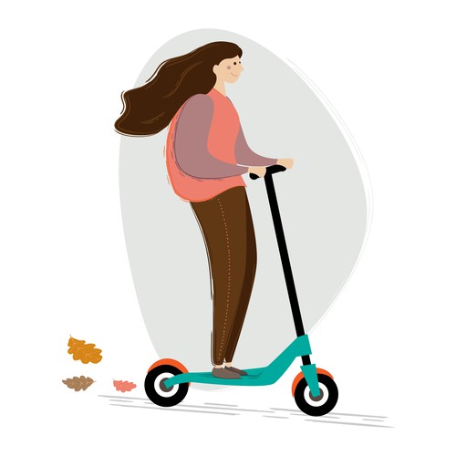 Woman on Scooter