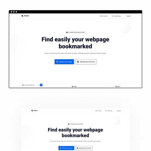 Bookmark extension landing page 