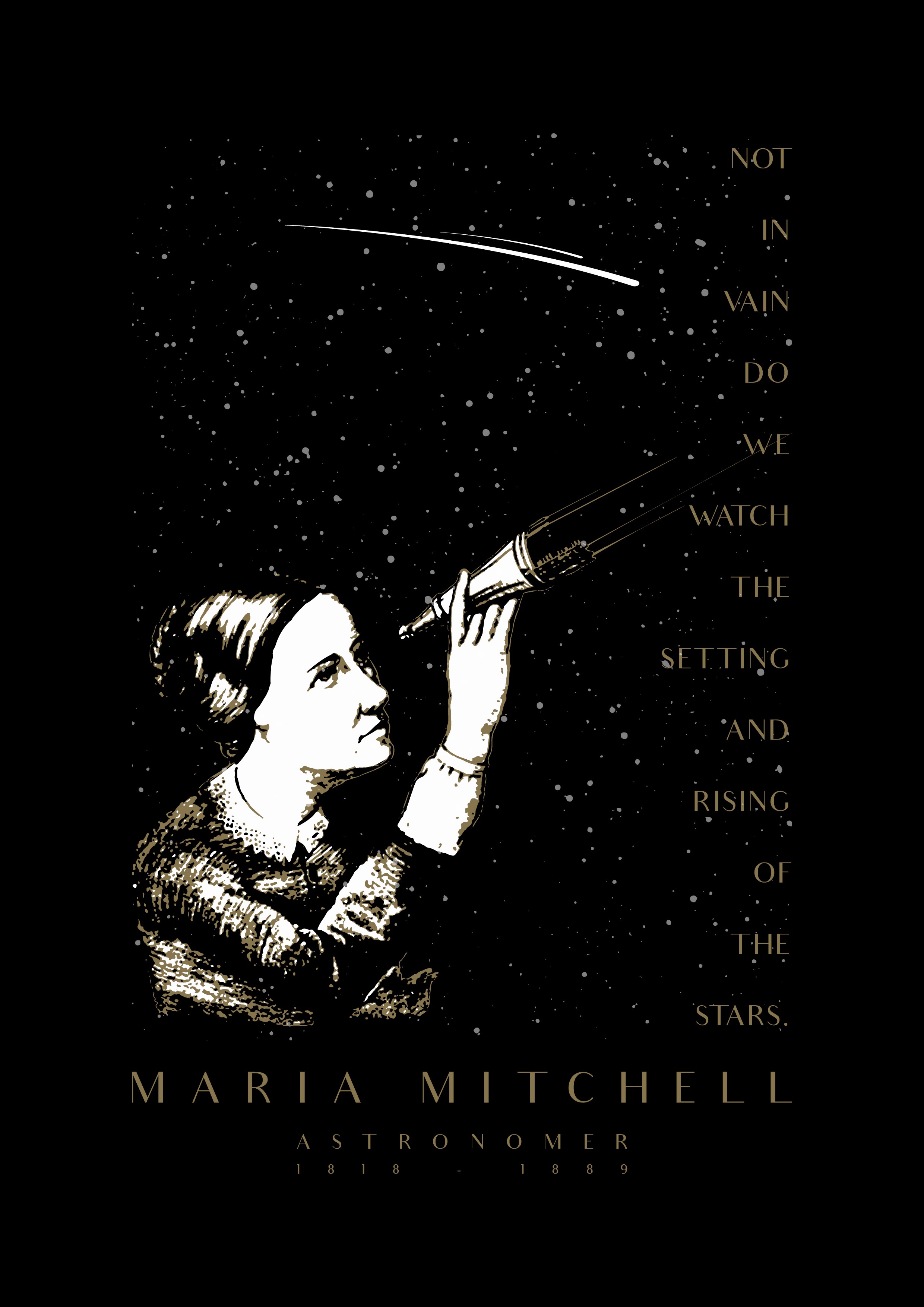Design a T-shirt featuring a woman of science