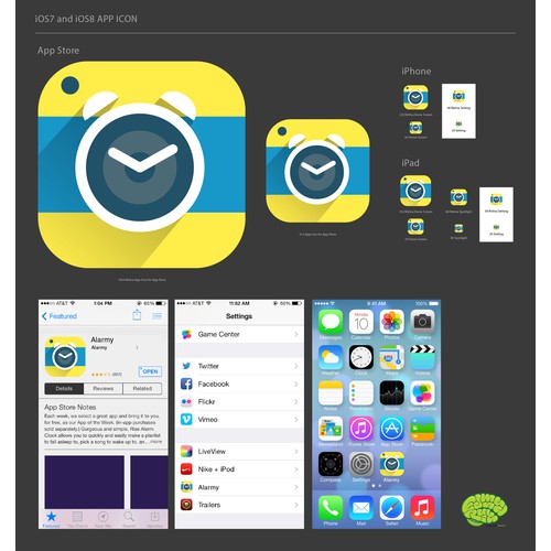 Brilliant alarm app icon renewal [#1 in 70 countries appstore]