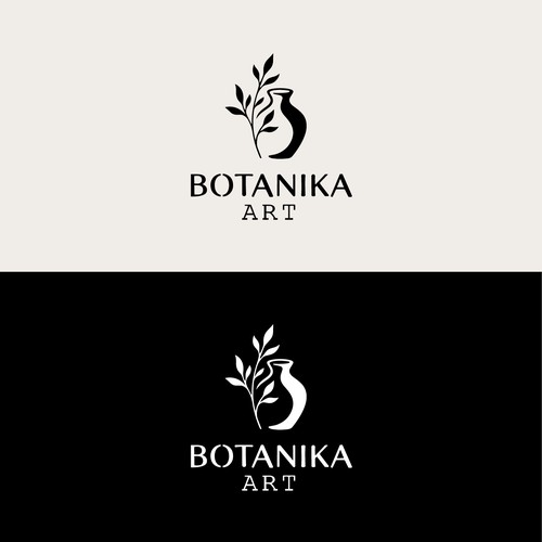 Botanical Art Logo Design | Elegant Minimalist Plant & Vase Logo