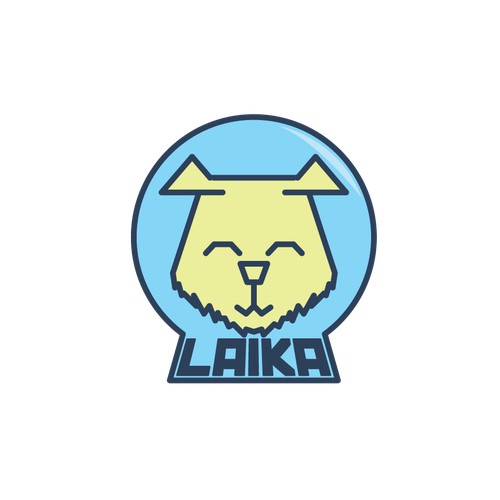 Geometric space dog logo