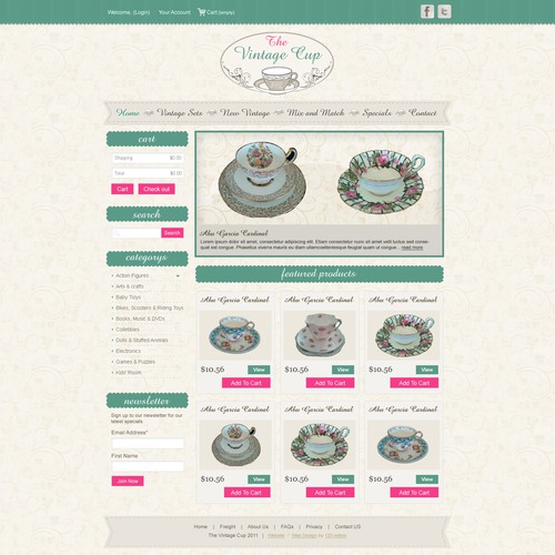 New website design wanted for The Vintage Cup
