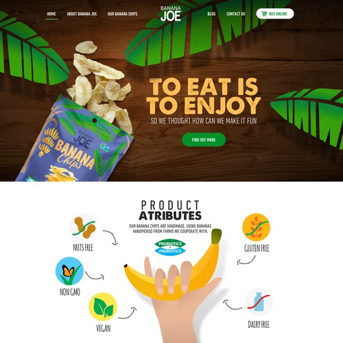 Homepage redesign for BananaJoe