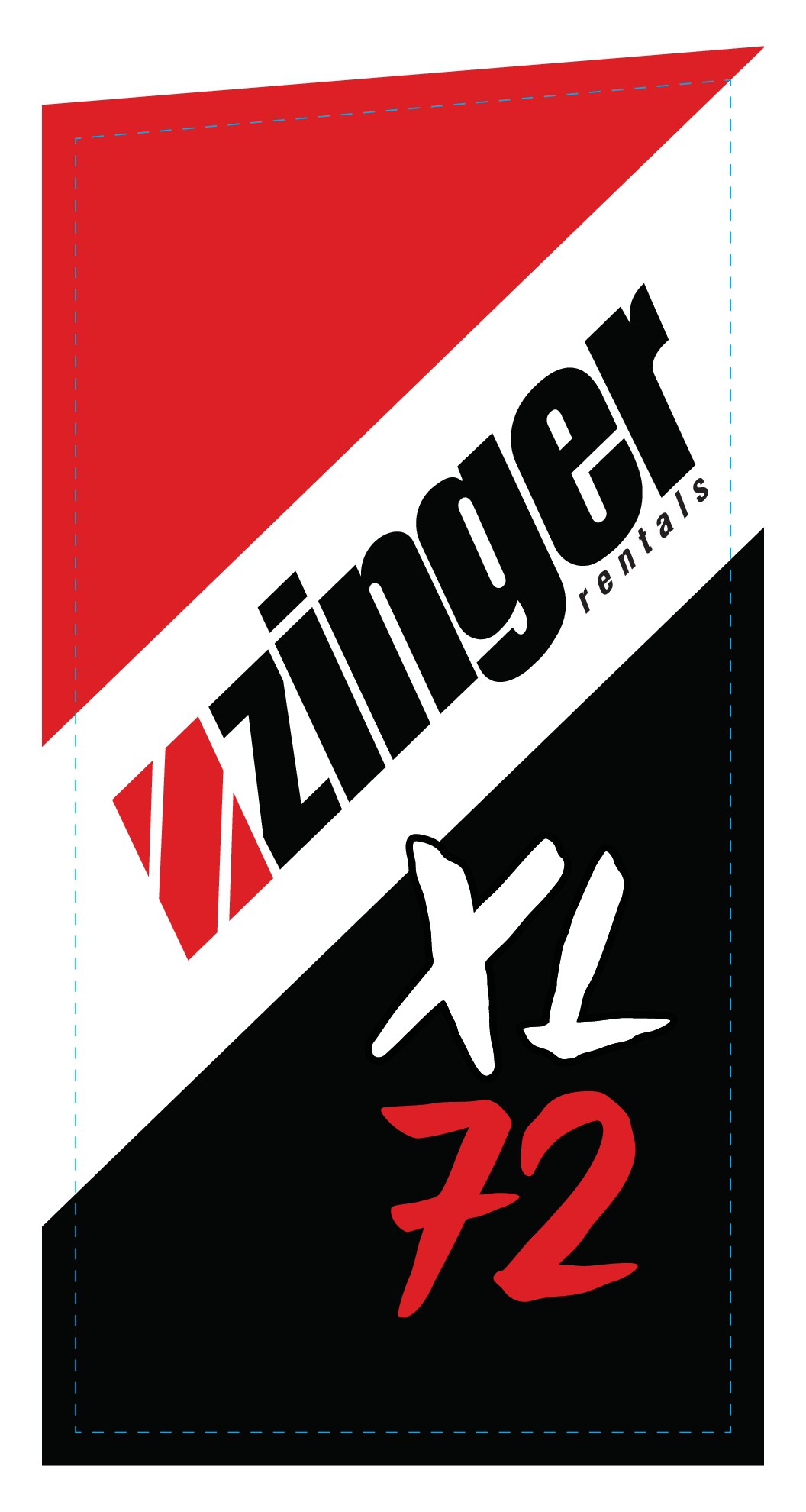 Fun bold sporty decal needed for the "ZINGER XL72"