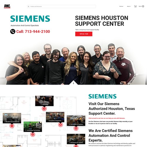 Virtual Tour page for AWC, Inc. an Authorized Siemens Distributor