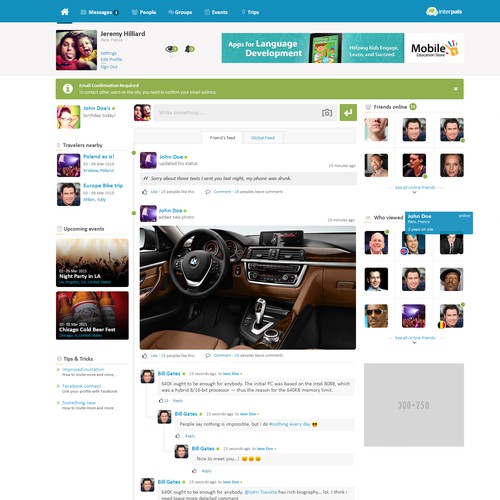 UI for Social Network