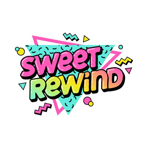 a 80s & 90s Inspired Concession Stand Logo for Sweet Rewind