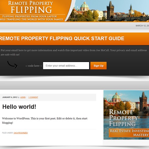 Create Logo and Header for "Remote Property Flipping" Blog 