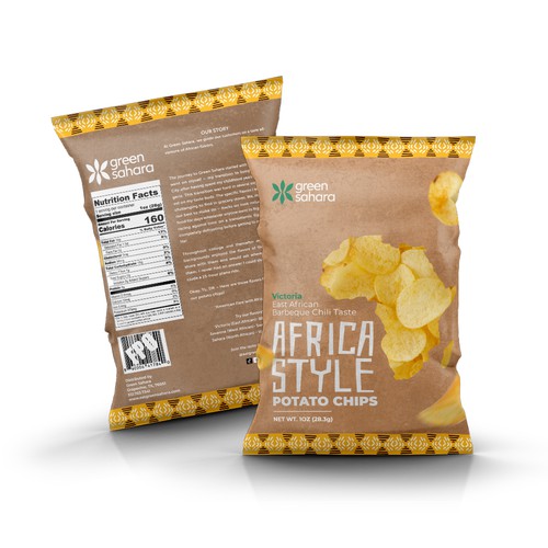 African style potato chips packaging