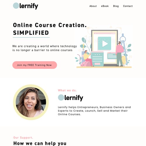Online course creation platform website design