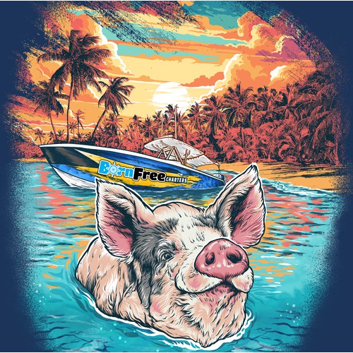 Swimming pig