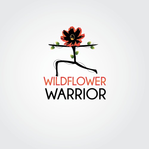 Wildflower silhouette in warrior pose for yoga/Crossfit instructor!