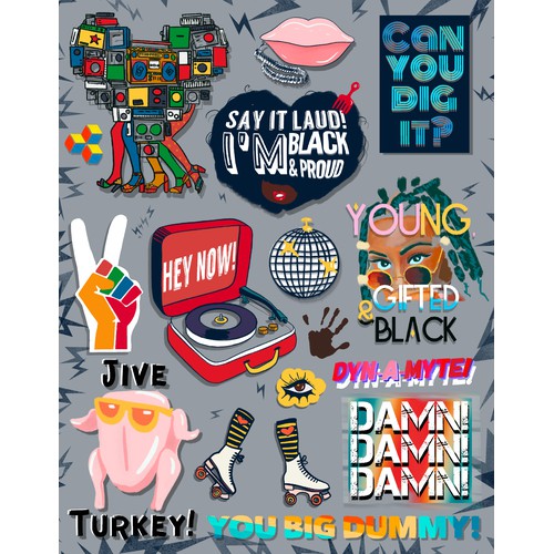 Sticker Sheet- 70s Black Pop Culture Retro