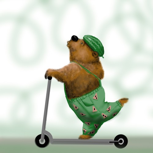 Mr. Melon Bear in green