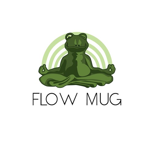 Meditatting Frog in flow