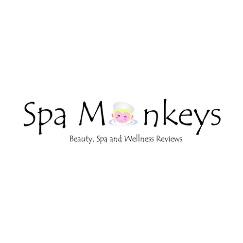 Create a cute, adorable mascot logo for Spa Monkeys