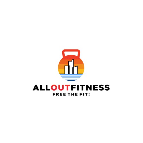 Modern logo for fitness app that liberates users and trainers from gyms. Sunshine + fresh air = woo!