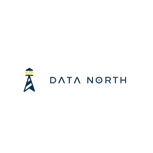 Lighthouse Logo with north and code symbol