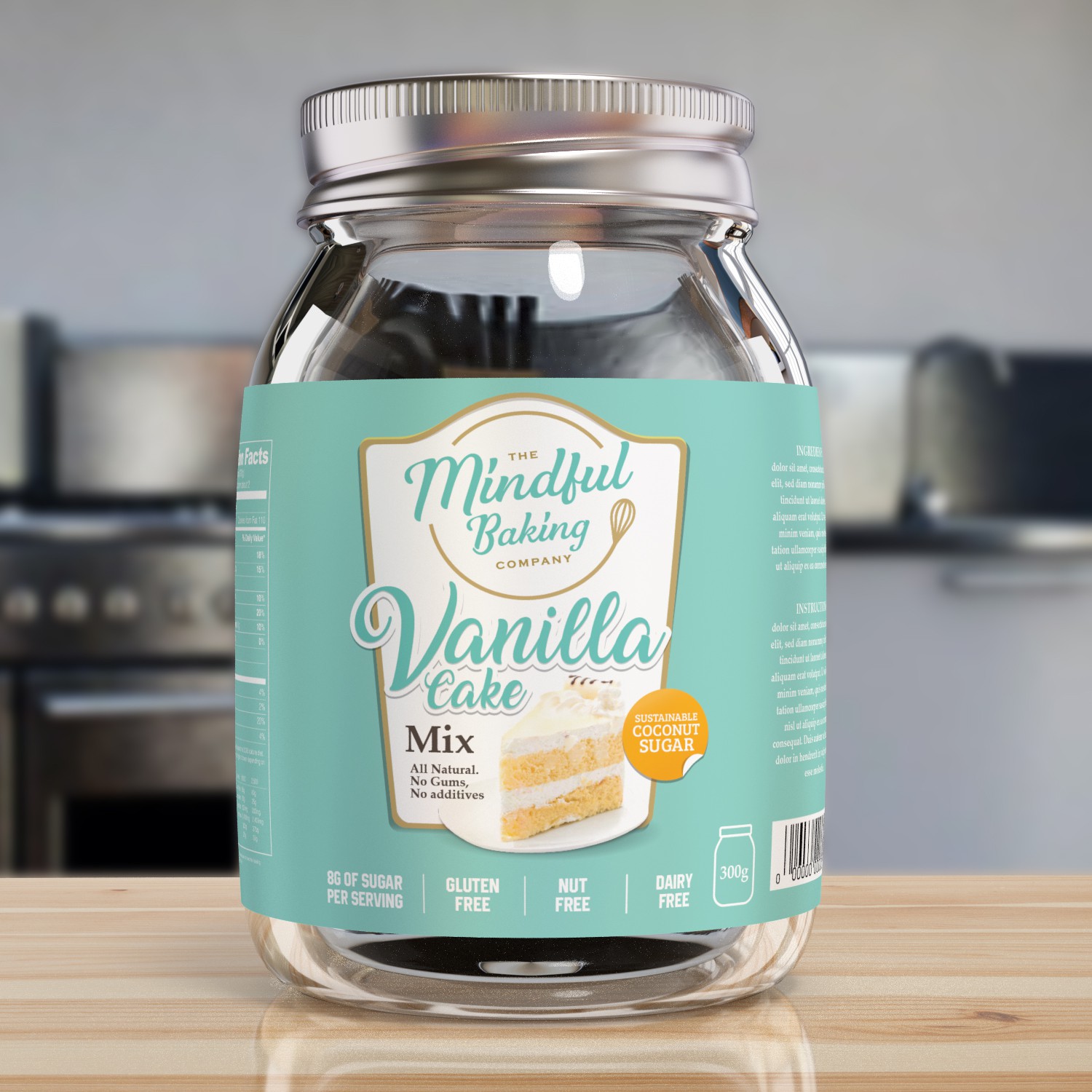 Giving Betty Crocker a run for her money with a Vintage Modern label for a healthy baking startup