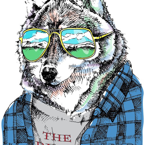 Wolf Illustration for Action Sports Clientele T-Shirt