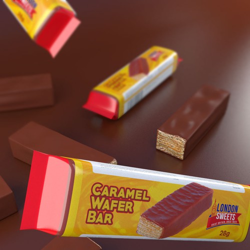 Caramel Wafer bar design.