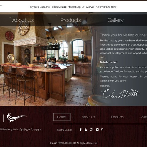 Fryburg Door Website Design