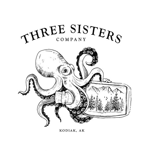 Three Sisters Company octopus Logo Alaska