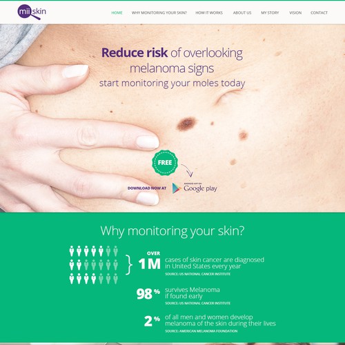 Layout proposal for skin cancer app