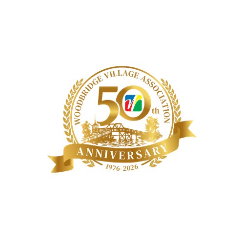 Elegant 50th Anniversary Commemorative Logo for Woodbridge Village Association