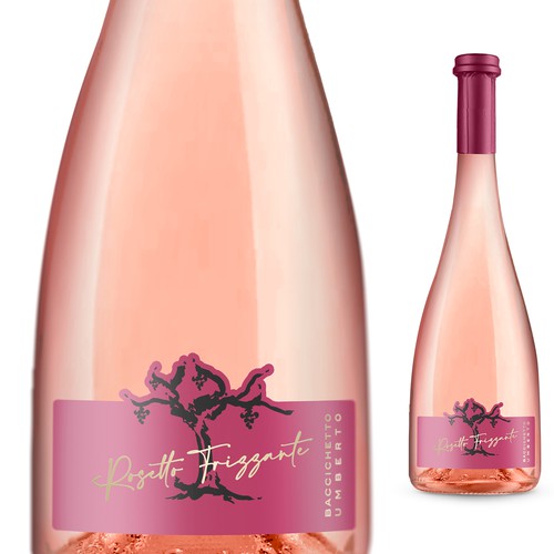 Label for sparkling wine rosé